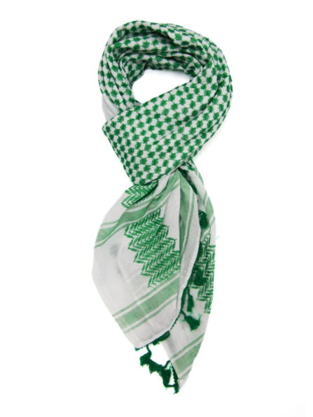Official Green and White Hirbawi Kufiya / Keffiyeh - Palestinian Scarf