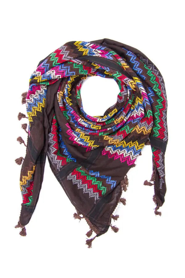 Official Chocolate Hirbawi Kufiya / Keffiyeh - Palestinian Scarf – Abú Wear